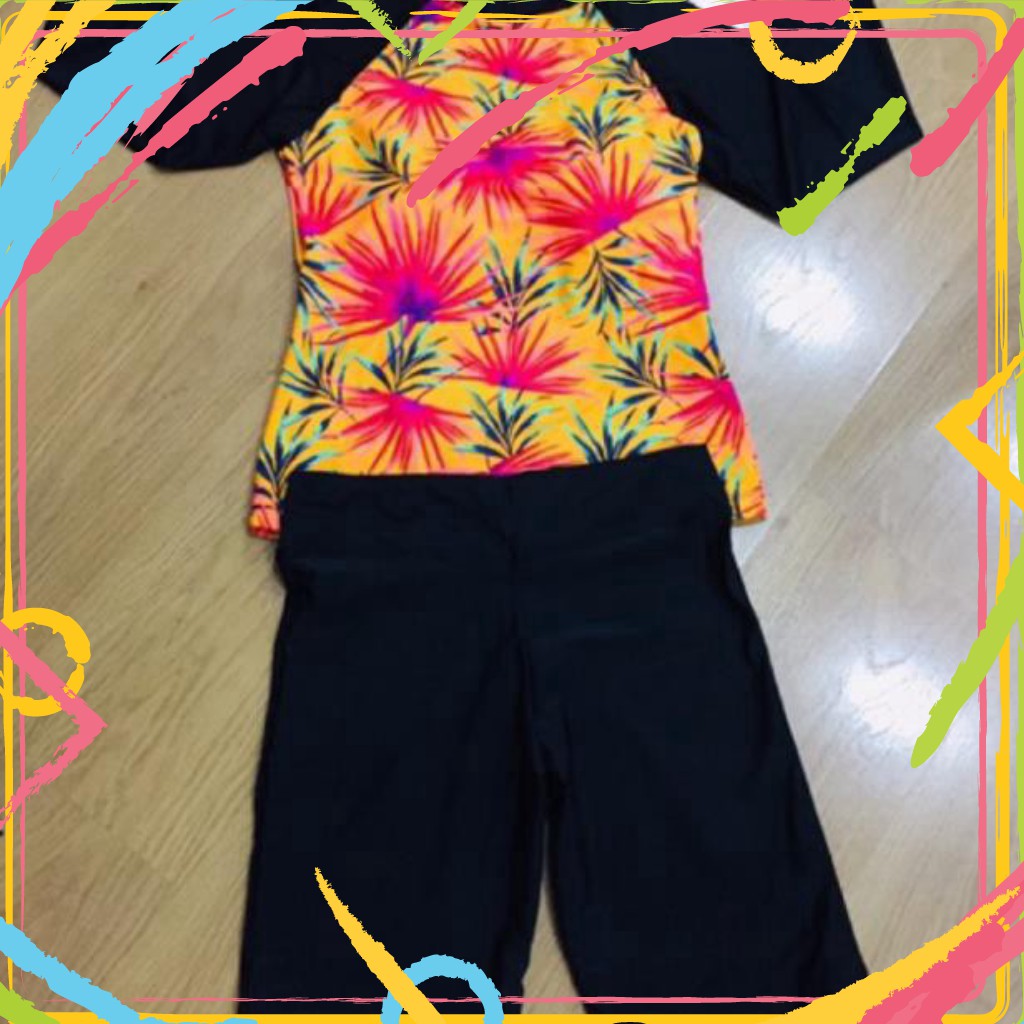 tuan00007 Áo tắm dài tay che bụng với quần đùi tuan00007