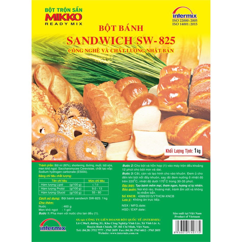 Bột bánh Sandwich 1kg - MIKKO HƯƠNG XƯA