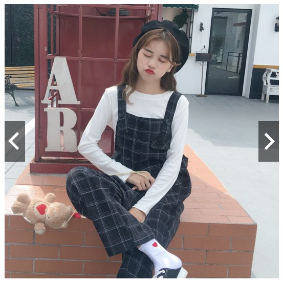 [ORDER] - Quần yếm nhung dài caro ống rộng 😍😍🤤