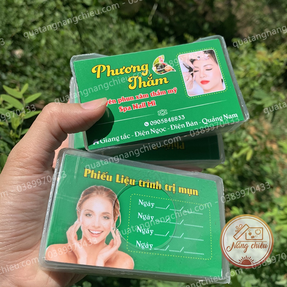 Thẻ Liệu Trình dành cho các spa thẩm mỹ - Thiết kế in tên theo yêu cầu - Combo gồm 50 thẻ giống nhau in 2 mặt