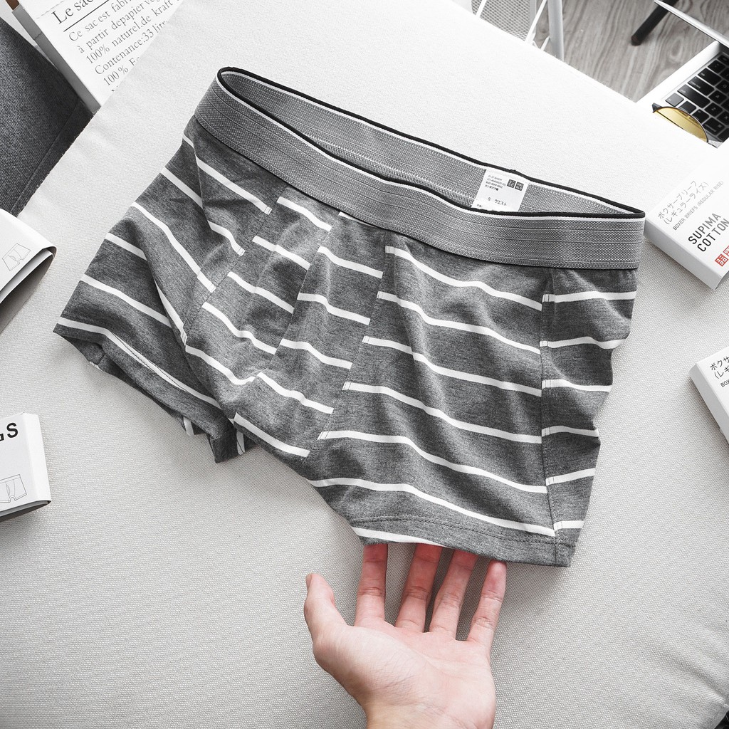 Quần lót boxer nam đai dệt 4 chiều siêu co giản, chất liệu cotton lạnh mềm mịn 4104
