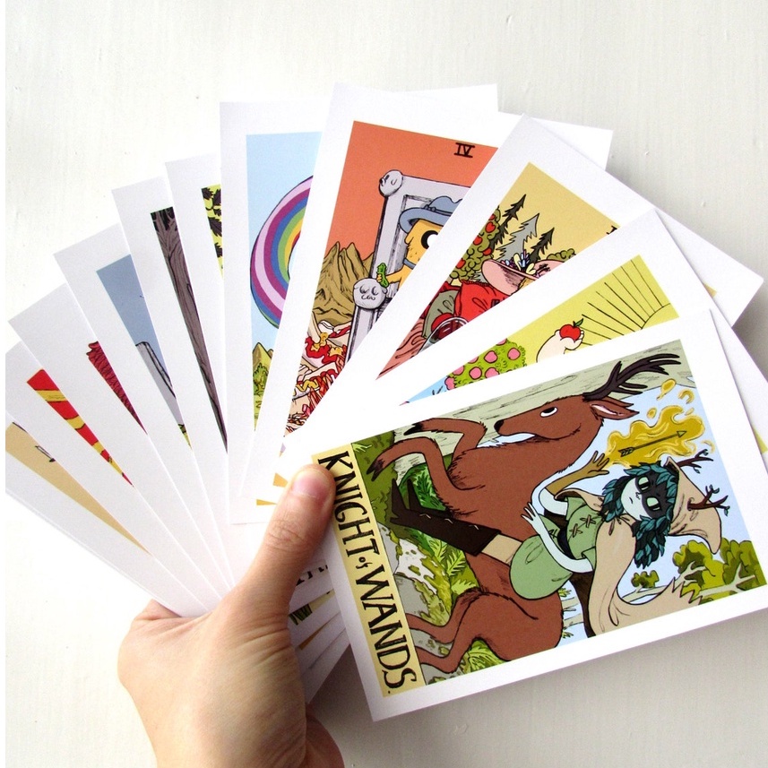 Set 30 (+2) tấm decal lá bài Tarot dán tường chủ đề Adventure Time - Wall Collage - Cán bảo vệ hình ảnh - Sẵn keo