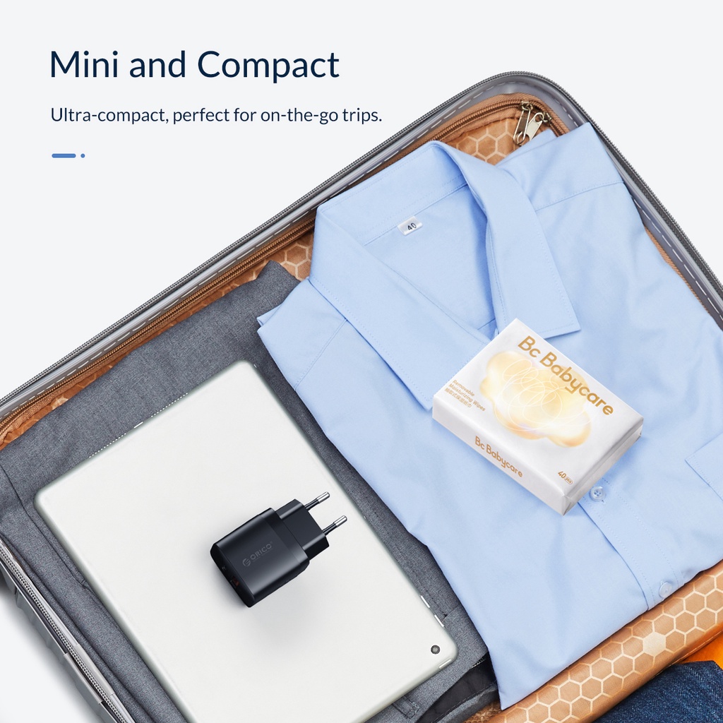 Củ Sạc Nhanh Orico (PV20-1U1C) 20W QC 3.0 Cổng EU Hỗ Trợ Sạc Nhanh 2 cổng Type-C - Hàng Chính Hãng