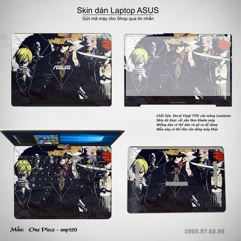 Skin dán Laptop Asus in hình One Piece _nhiều mẫu 13 (inbox mã máy cho Shop)