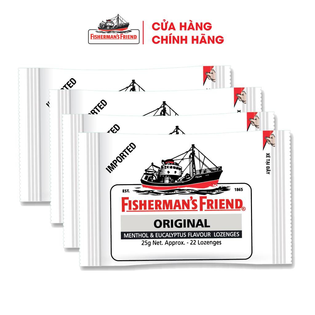 Combo 4 Gói Kẹo Con Tàu Cay Fisherman's Friends Hương Khuynh Diệp (25g/Gói)