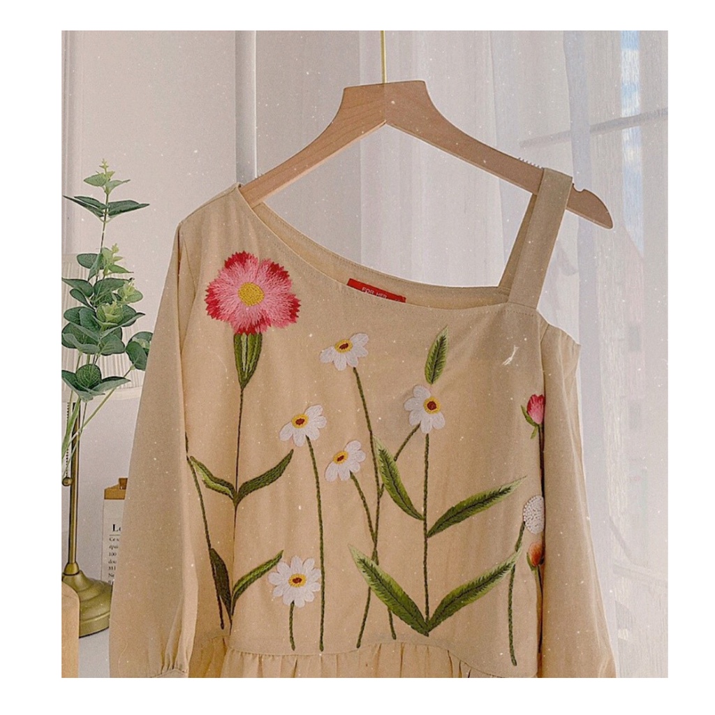 Áo Thêu FOR HER Vai Dây AO0395