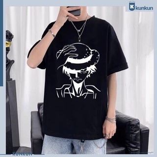 Áo thun tay lửng One Piece, Monkey D.Luffy trắng đen đủ size cực đẹp