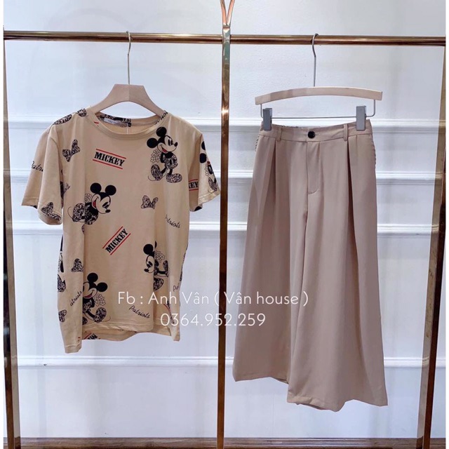 Sét áo phông mickey quần ống rộng sang chảnh | BigBuy360 - bigbuy360.vn