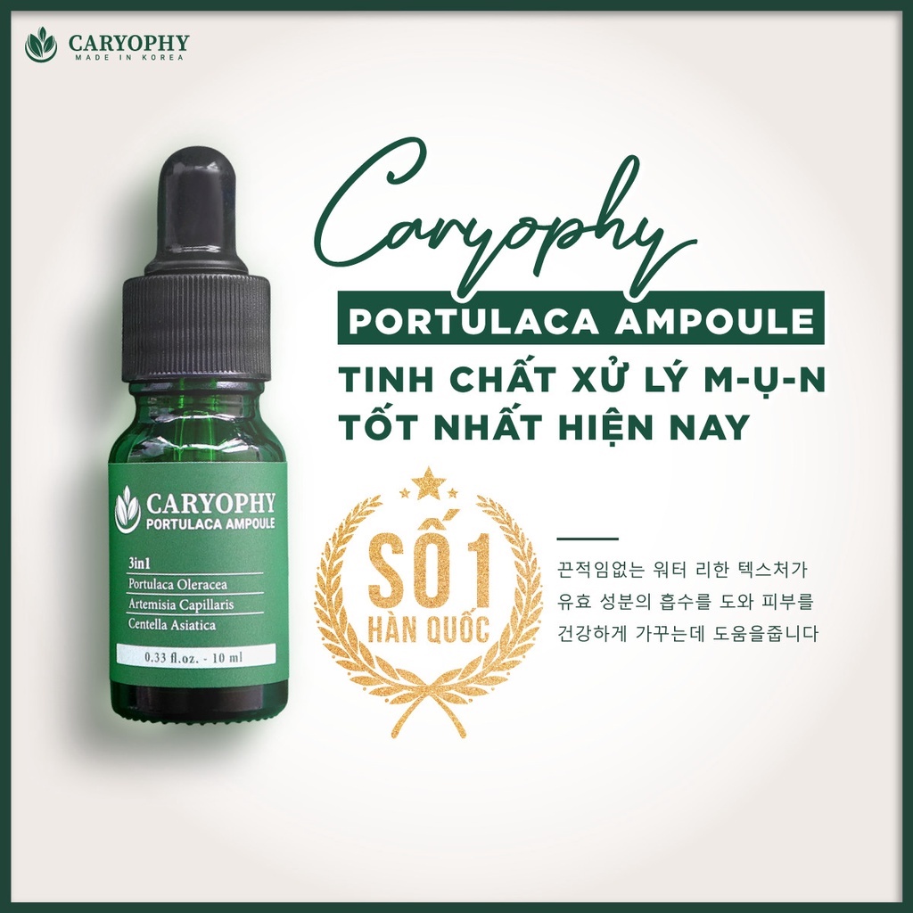 Serum mụn Caryophy hàn quốc kết hợp toner cho da dầu mụn sạch các loại mụn ẩn mụn bọc mụn trứng cá mụn thịt