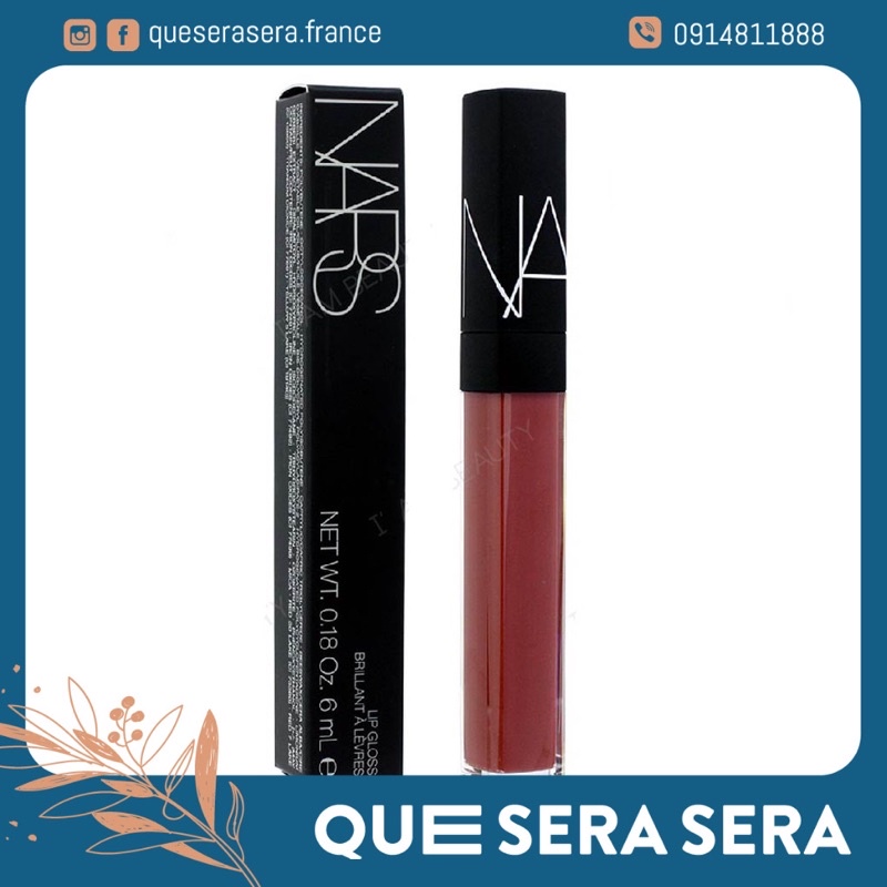 Son bóng Nars lip gloss màu Aragon đỏ cam nâu siêu xinh