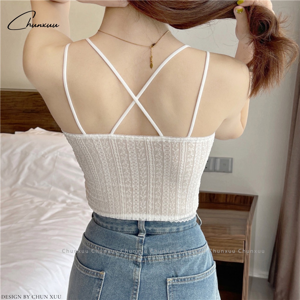 Áo bra nữ ren mềm dáng lửng ChunXuu, thiết kế có mút đệm dây kép siêu gợi cảm - BR13