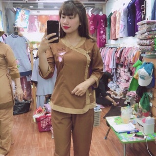 Bộ đồ đi chùa Nữ chữ TÂM