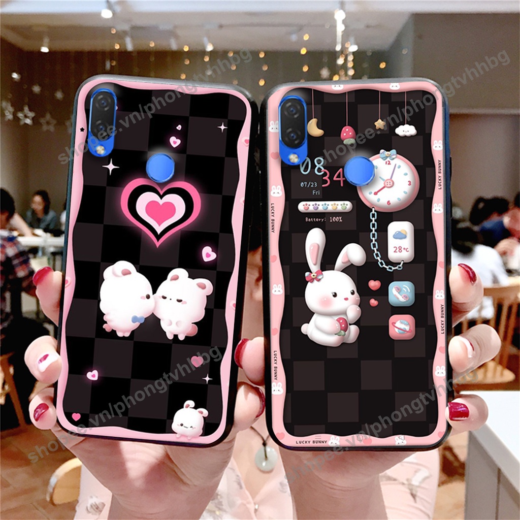 Ốp lưng Huawei Nova 3 / Nova 3E / Nova 3i gấu,thỏ trắng , đồng hồ dễ thương cute cực đẹp