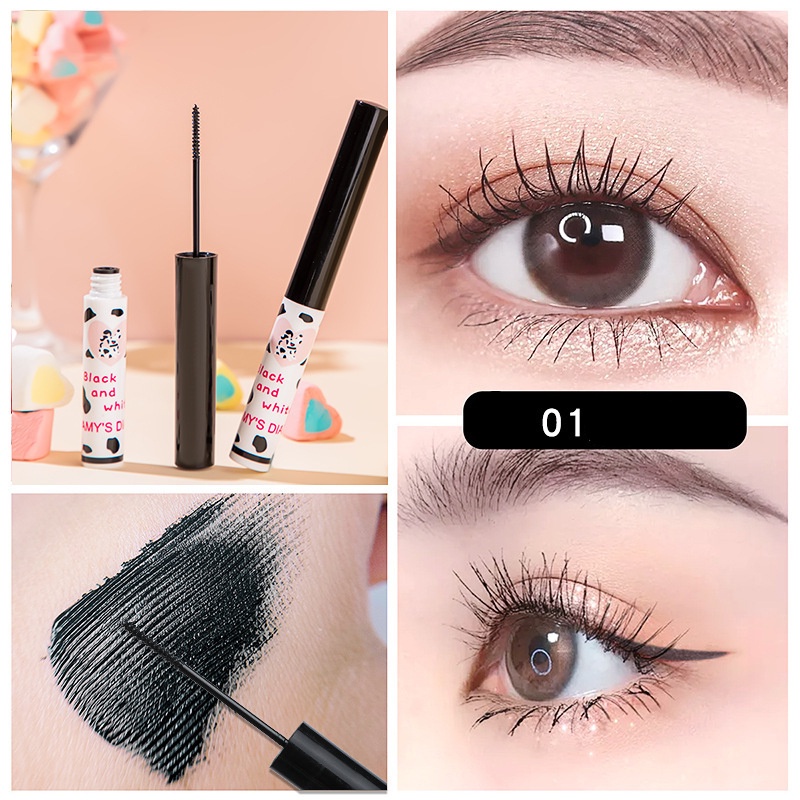 Mascara Đầu Mỏng Không Dễ Nhòe Giúp Làm Dày Và Uốn Cong Lông Mi Họa Tiết Chấm Bi