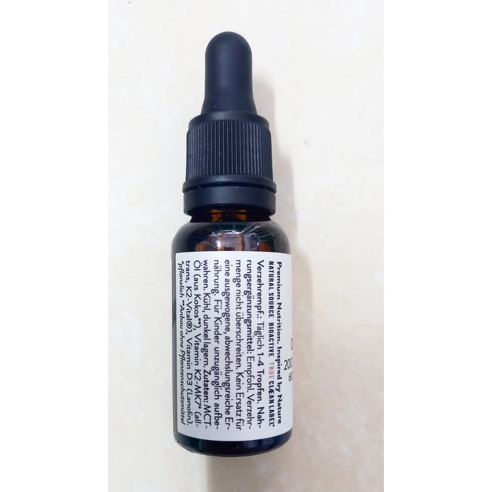 Vitamin d3+k2 Mk7 Sunday Natural lọ 20ml Đức . Bổ sung vitamind3k2m7 giúp hấp thụ canxi cho bé phát triển xương răng