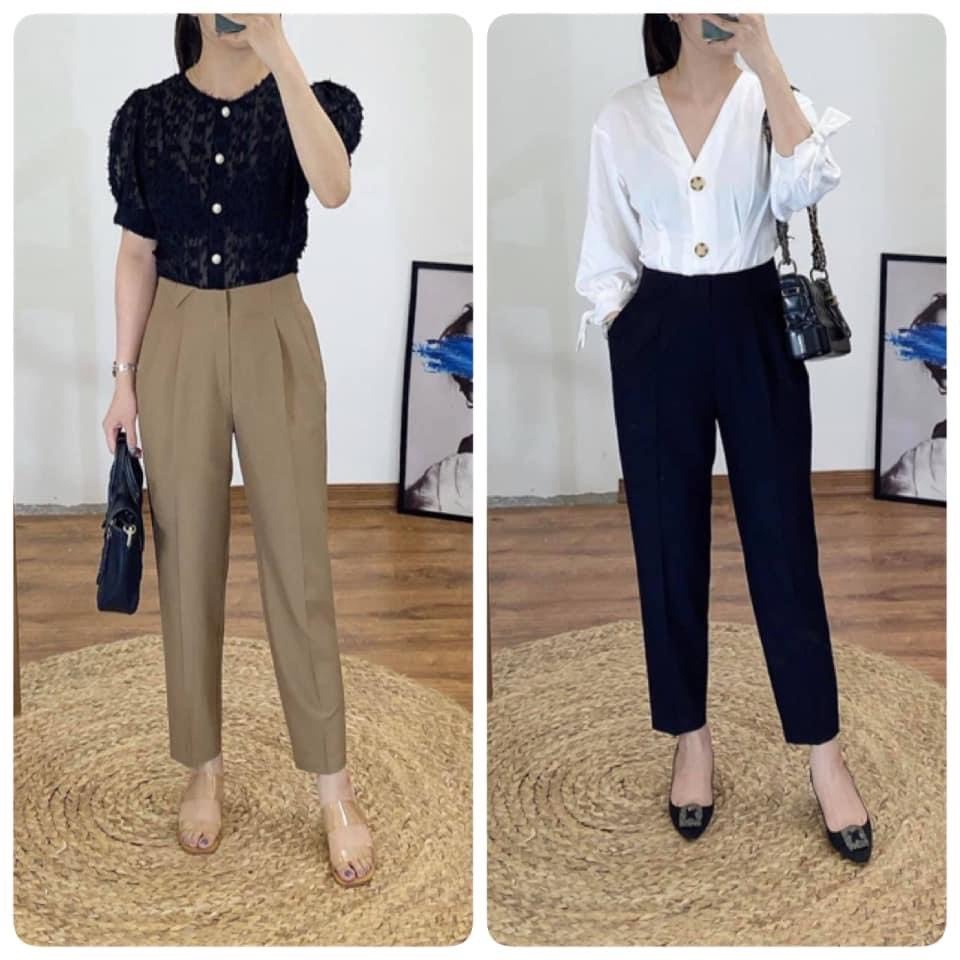 [Mã FAMARAL1 giảm 10K đơn 50K] Quần baggy công sở nữ tag tam giác nhỏ - quần 085