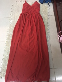 Váy maxi đan lưng xẻ tà
