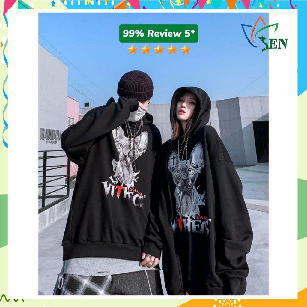 Áo Hoodie Áo khoác nỉ KN16 trần bông 2 lớp in hình phù thuỷ Withecs, form unisex nam nữ