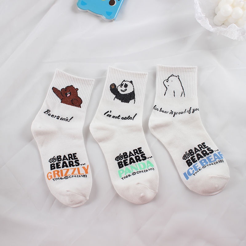 Đôi Vớ In Hình Gấu Trúc Bắc Cực Dễ Thương