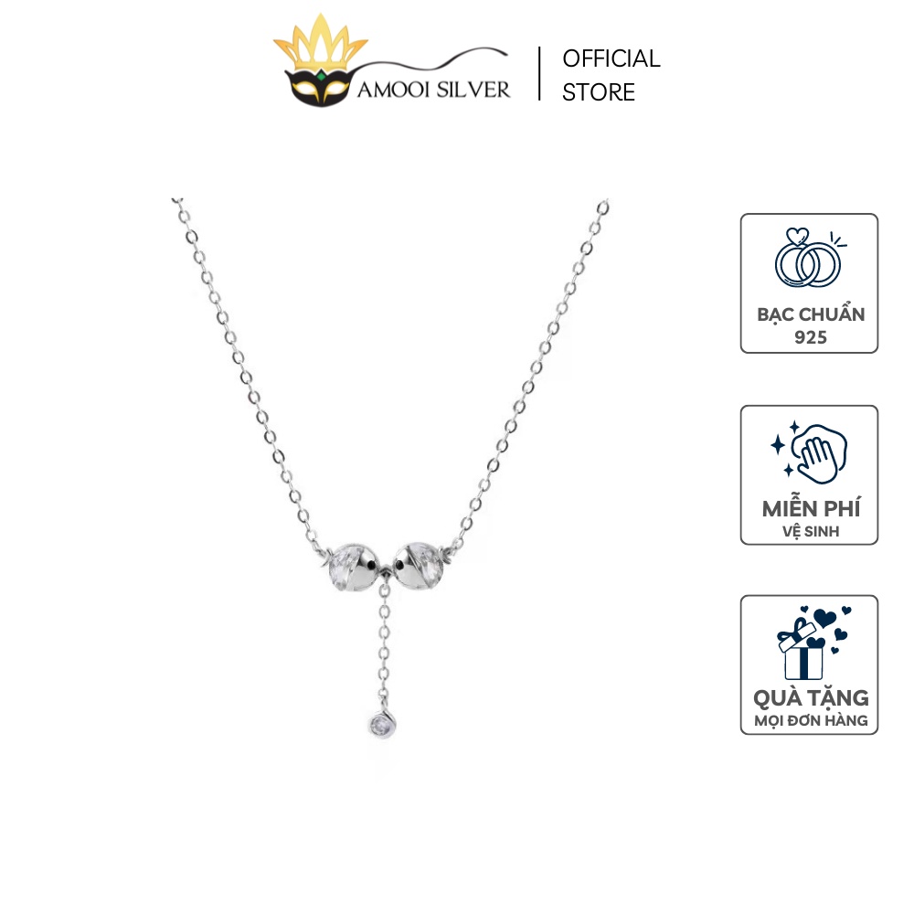 Dây chuyền bạc S925 đôi cá viên đá - Amooi Silver AD144