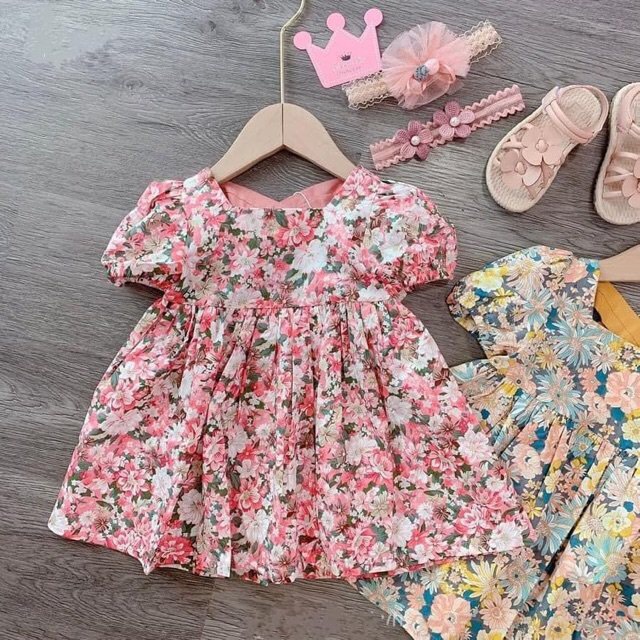 Váy bé gái từ 8-18kg AM877 - Đầm bé gái chất liệu thô lụa siêu mềm mát TTR229