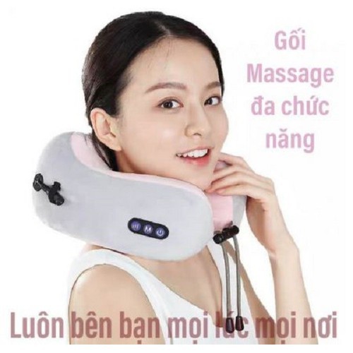 [Sale Có video] Gối massage Cổ Có Vòng Xoay Đa Năng chữ U