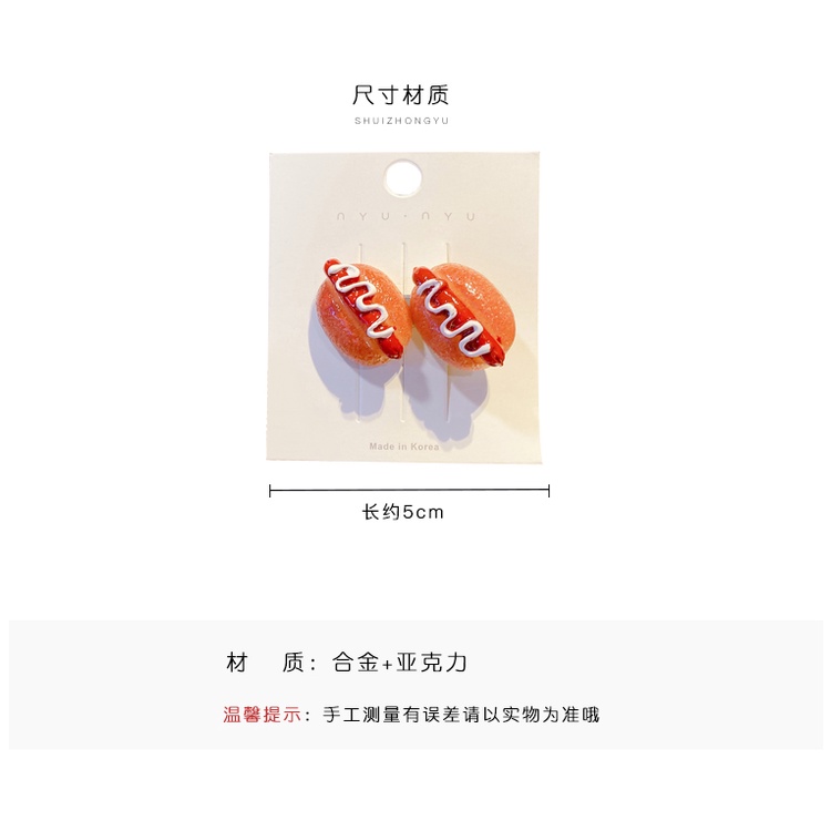 Kẹp Tóc Hình Bánh Hamburger Phong Cách Hàn Quốc Dễ Thương Cho Bé Gái