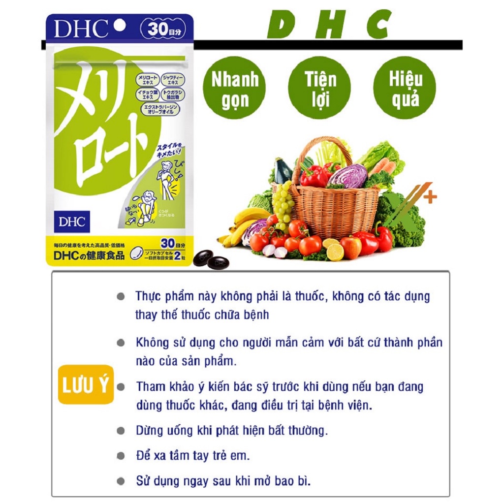 Viên Uống DHC Melilot Hỗ Trợ Giảm Mỡ Đùi 30 Ngày (60 Viên)