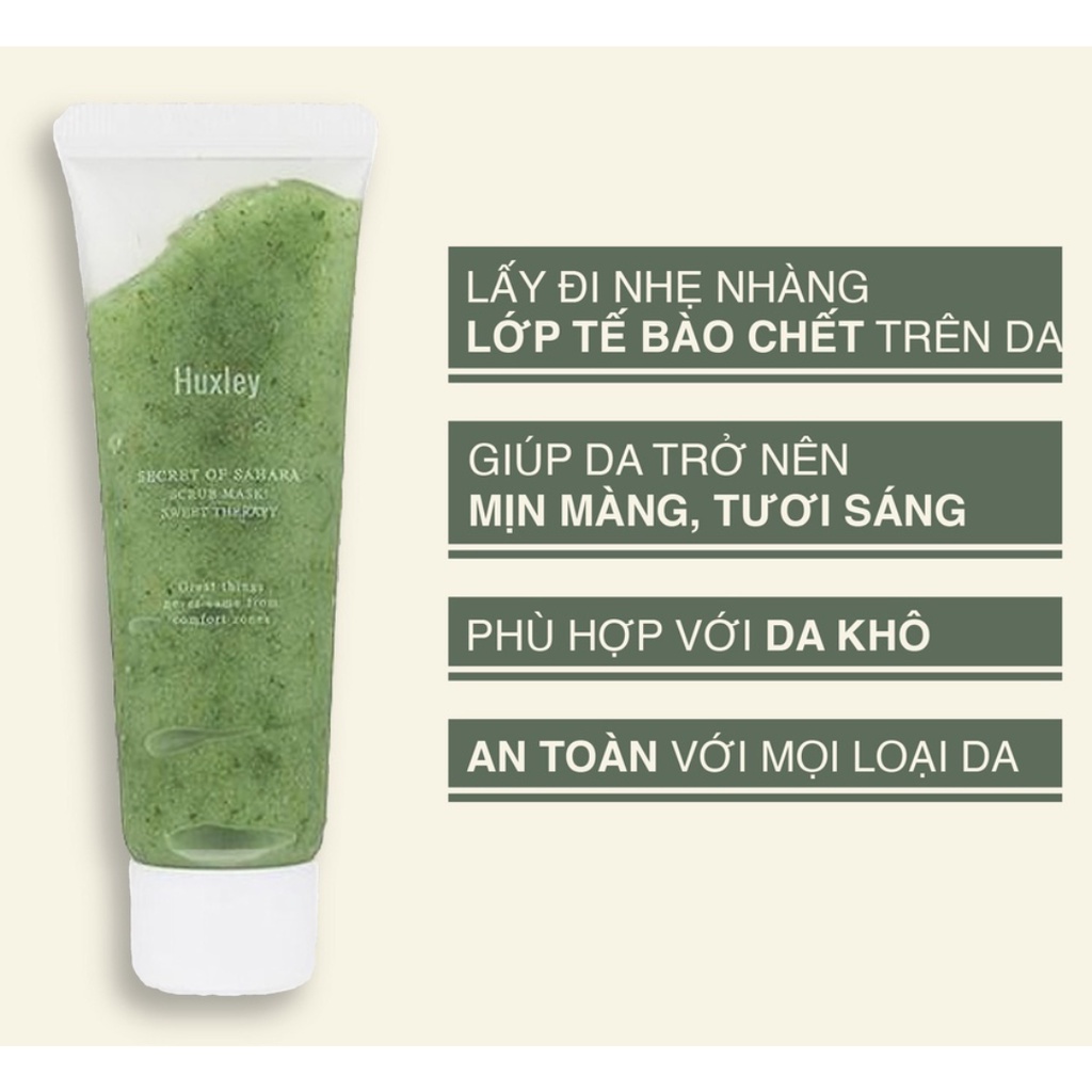 Tẩy tế bào chết chiết xuất Xương Rồng Huxley Scrub Mask Sweet Therapy 30g