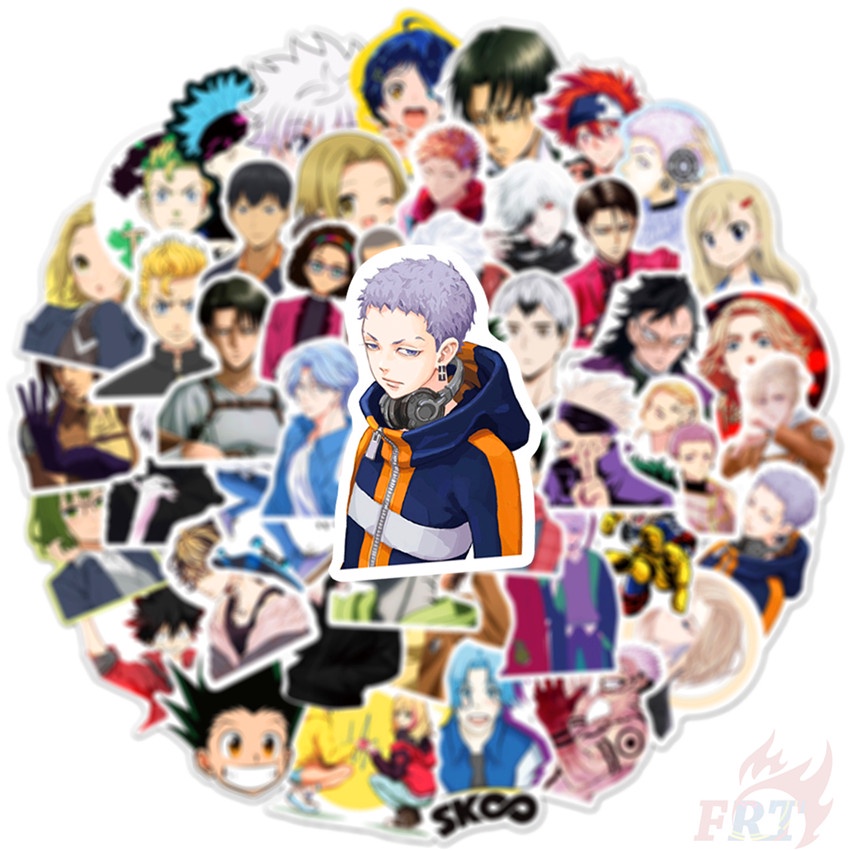 Bộ 50 Miếng Dán Họa Tiết Hoạt Hình Anime Chống Thấm Nước 07