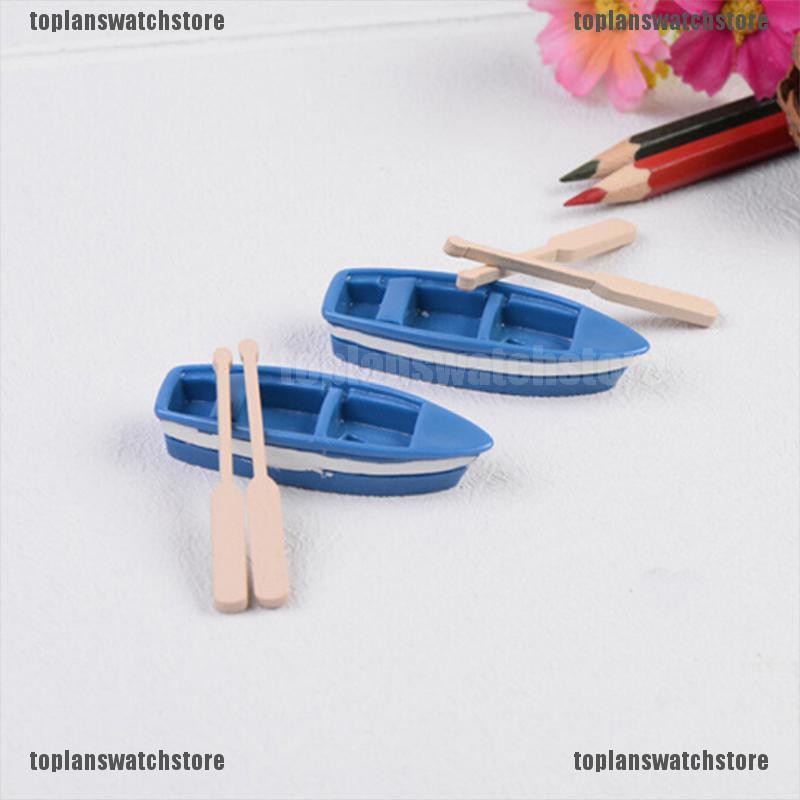 2 Đồ trang trí Thuyền Mini Trang Trí Tiểu Cảnh