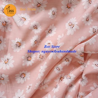 Vải may scrunchies, khăn bandana, khăn turban họa tiết hoa cúc to
