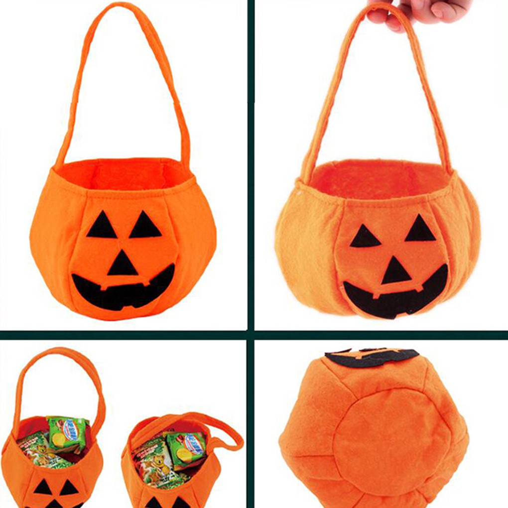 Children Lovely Halloween Decor Candy Sack Halloween Pumpkin Bags Non-woven Fabric Kids Trick or Treat Bags