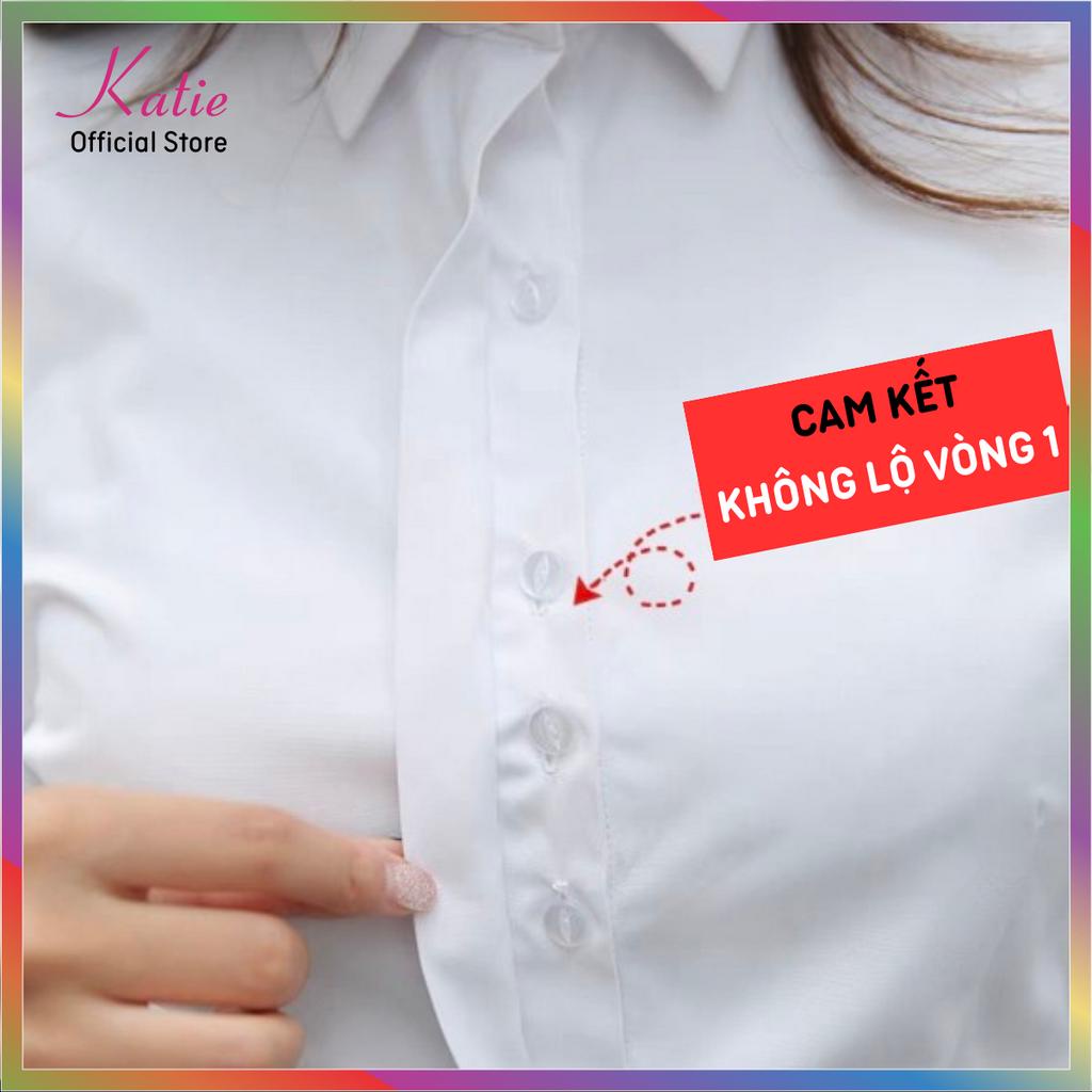 Áo Sơ Mi Trắng Nữ KATIE Chiết Eo Kiểu Công Sở Áo Somi Nữ Chiết Ly Tay Dài Và Tay Ngắn So Mi Trắng Chất Cotton Có BigSize