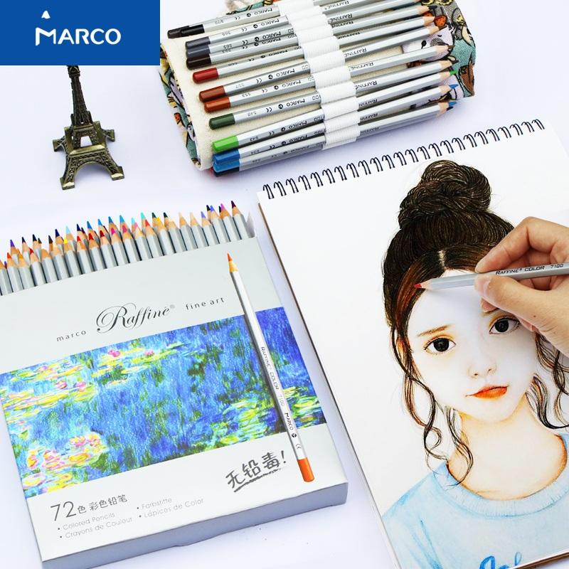 Bộ Chì Màu Hộp Thiếc Marco Raffine Set 24 Mầu Xài Là Mê