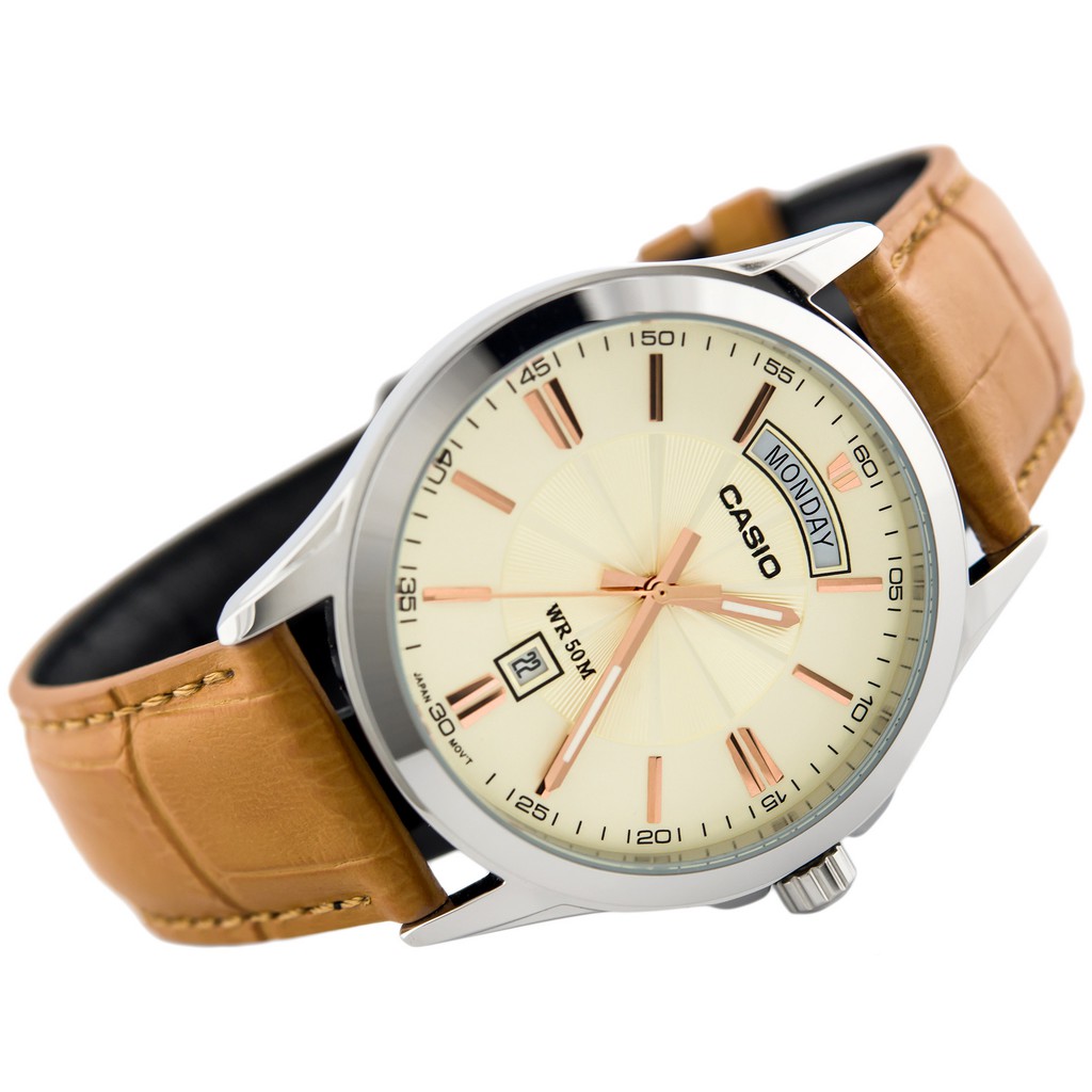 Đồng hồ nam dây da Casio Standard chính hãng Anh Khuê MTP-1381L-9AVDF (39mm)