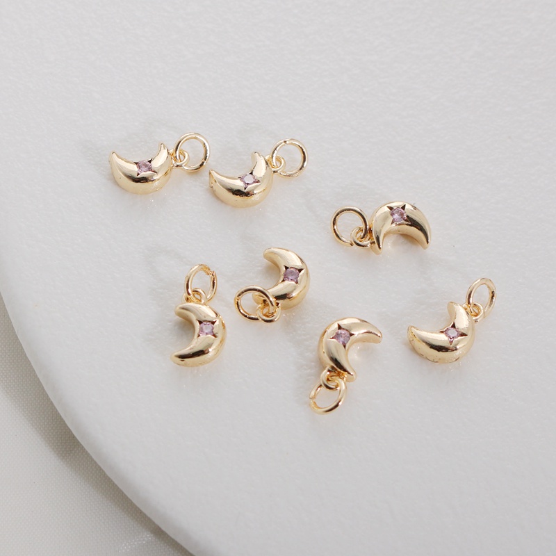 Mặt Dây Chuyền Hình Mặt Trăng Mạ Vàng 14k 7 * 10mm