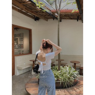 Áo thun croptop thắt nơ lưng (Ảnh thật)