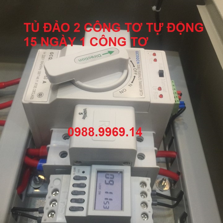 Tủ đảo nguồn 2 công tơ 15 ngày 1 công tơ có bảo vệ quá áp thấp áp