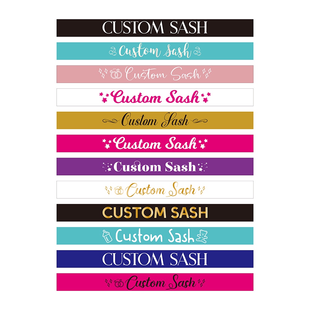 Cá nhân hóa Riêng tư tùy chỉnh Sash cho sinh nhật Vòi hoa sen cô dâu Ngày kỷ niệm Baby Shower Sash tùy chỉnh độc quyền