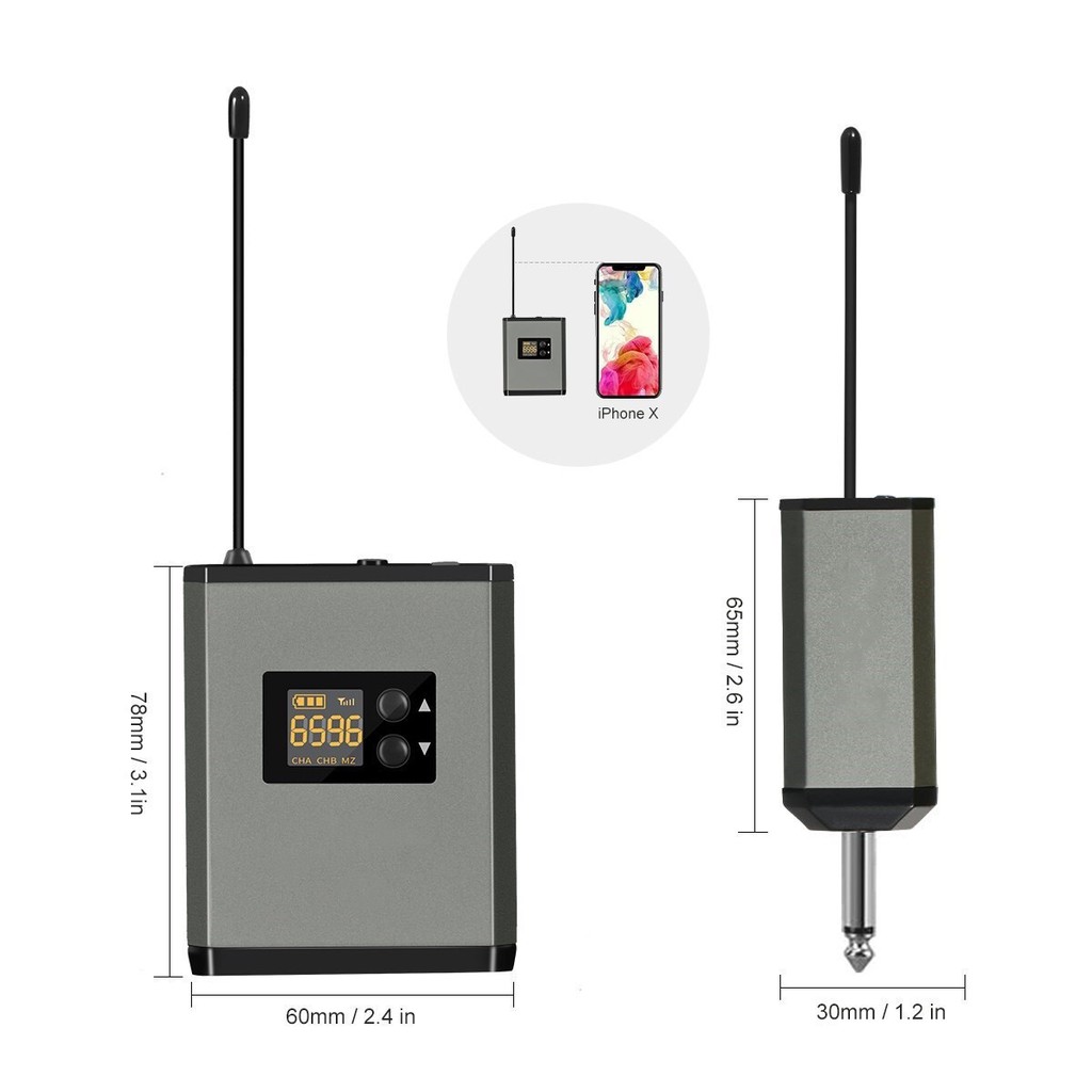 Micro cài áo không dây, micro quàng đầu không dây UHF dùng pin sạc, chất lượng âm tốt