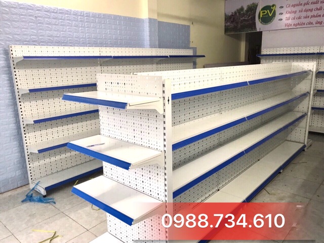 Kệ để hàng áp tường tôn đục lỗ Cao 1m8 dài 90cm