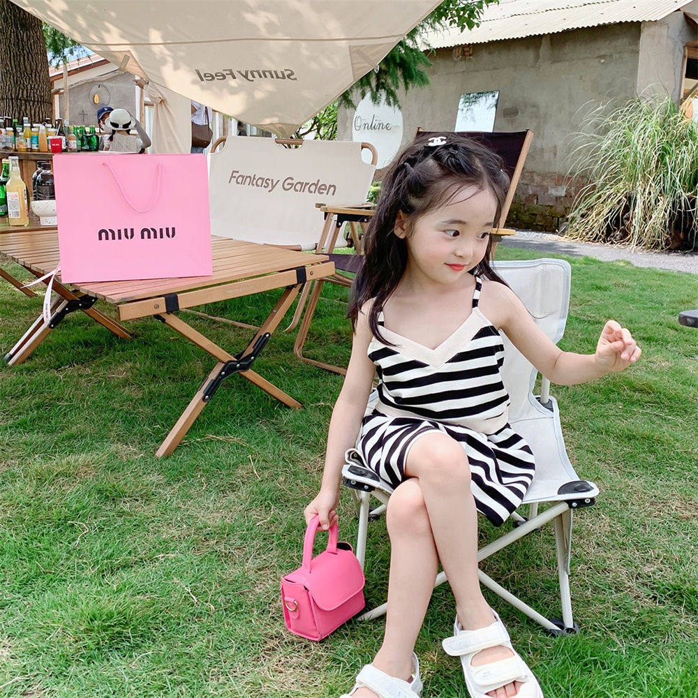 Hàng Mới Về Bộ Áo Thun Tay Ngắn + Quần Short 100% Cotton Họa Tiết Màu Nhuộm Phong Cách Hàn Quốc Thời Trang Mùa Hè Xinh Xắn Cho Bé Gái