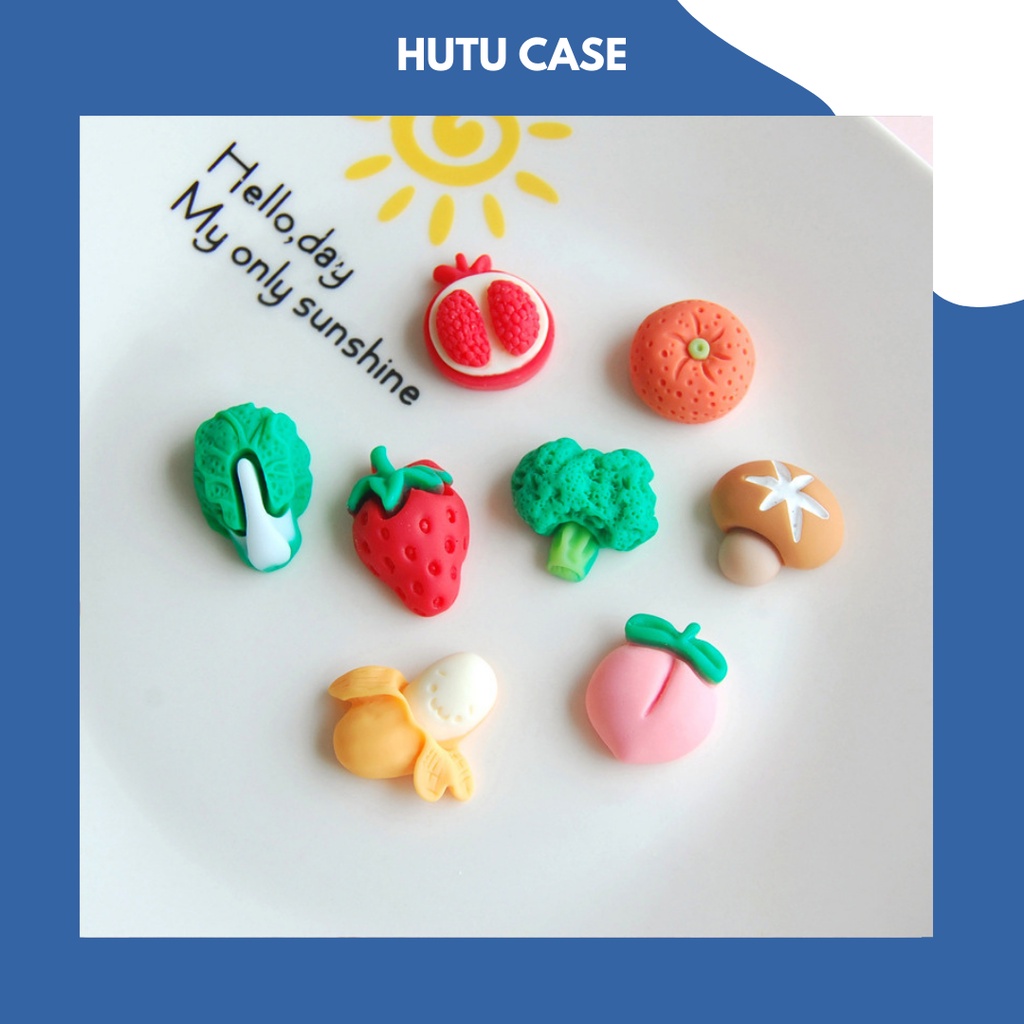 Charm Trang Trí Ốp Điện Thoại /SLime / Mô Hình Chủ Đề Trái Cây - Rau Củ - Đồ Ngọt hutu case.