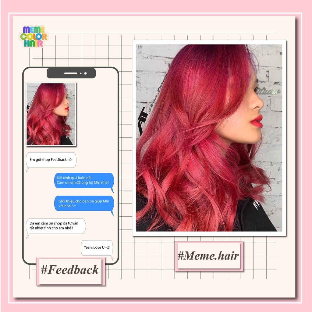 Thuốc nhuộm tóc màu đỏ lửa , tặng kèm oxy trợ dưỡng và bao tay