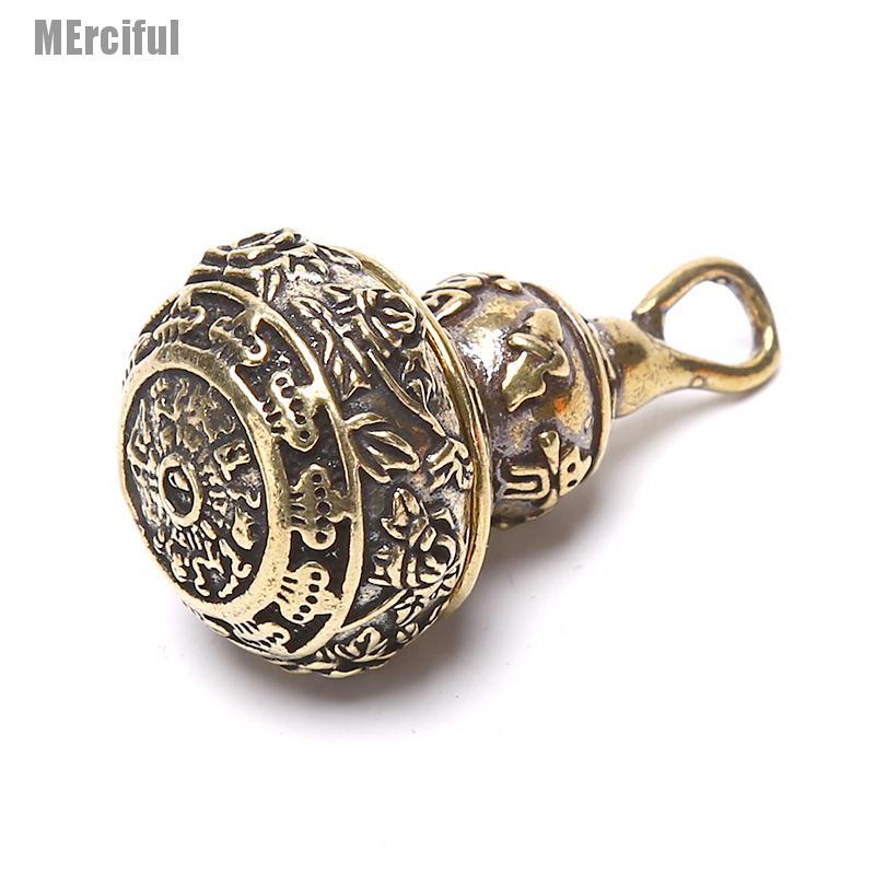 Móc khóa hình hồ lô bằng đồng thau khắc chữ Trung Hoa độc đáo