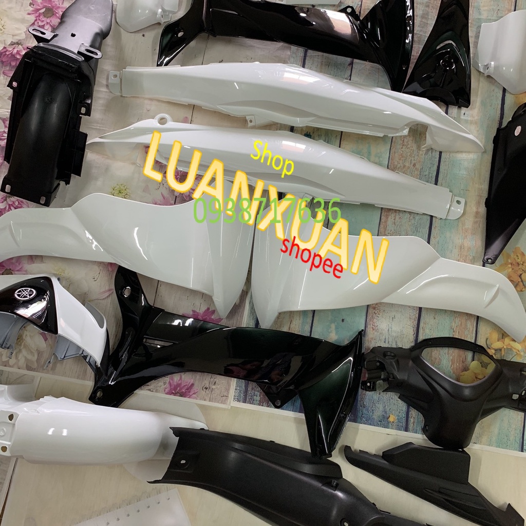 Bộ dàn áo xe JUPITER Gravita -vỏ nhựa xe Jupiter MX màu TRẮNG-nhựa trắng nguyên sinh ABS LOẠI ĐẸP