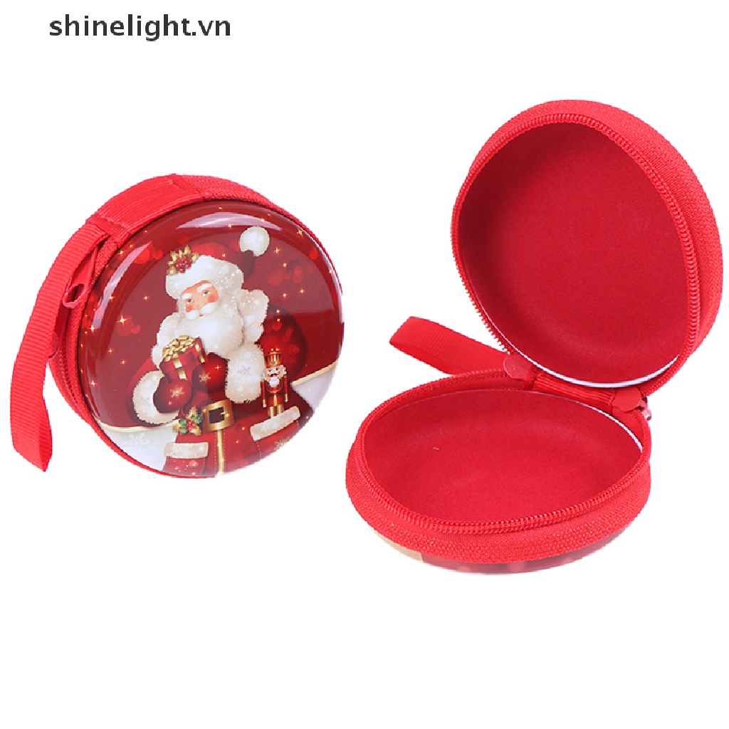 Hộp Thiếc Đựng Kẹo / Tai Nghe / Tiền Xu Giáng Sinh Bằng Sắt