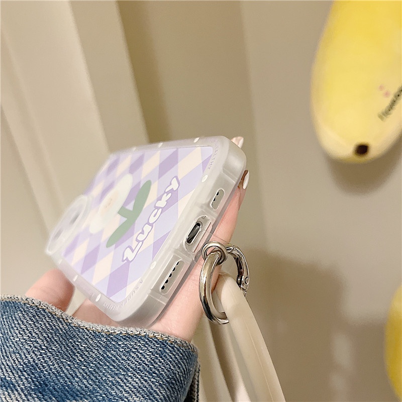 Ốp lưng iphone Ốp Điện Thoại Silicon Họa Tiết Hoa Xinh Xắn Kèm Vòng Đeo Tay Cho iPhone 13 Phone iPhone14pro xs/X/XR// Promax/Mini Dinuo case