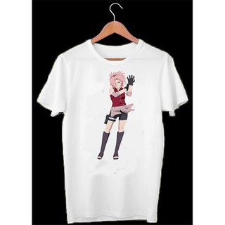 Áo thun Cotton Unisex - Nhân vật Haruno Sakura - Naruto - Chibi - Haruno Sakura mang găng tay